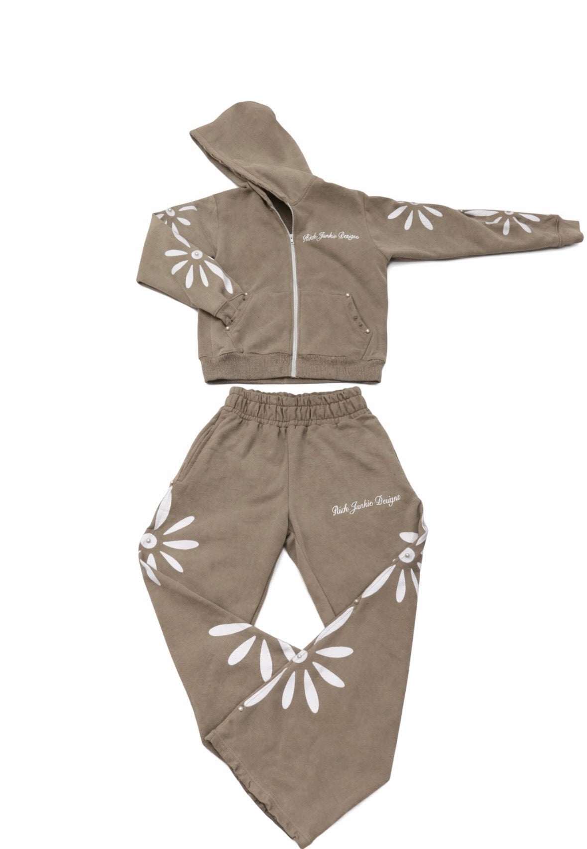 RICH JUNKIE BLOSSOM ASH GREY SWEATSUIT